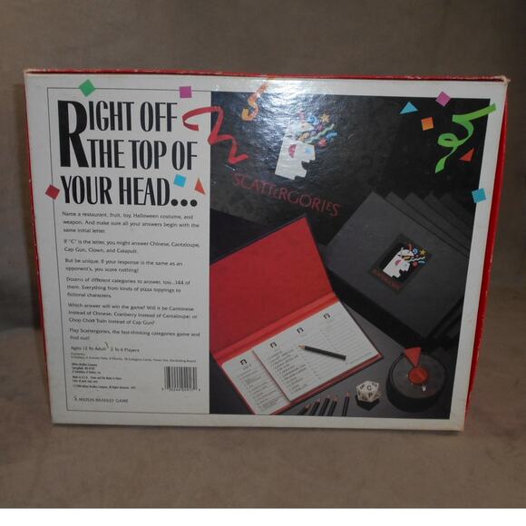 Game of Scattergories Milton Bradley #4917 1988 First Edition Vintage Complete - Picture 8 of 11